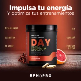 BPN Pro - Day BRN Quemador De Grasa Termogenico Carnitina Cafeina Cla Guarana Sabor 60 capsulas