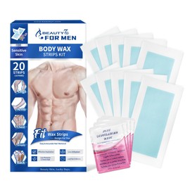 Beauty7 Bandas De Cera Corporales Para Hombres Listas Para Usar Depilación Facial Kit De Depilación En Casa Para Piernas Brazos Y Pecho 20 Bandas De C