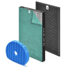 AMOYFILTER 1 Set KC850U Filter Compatible with Sharp KC850U Filter Replacement Air Pur-ifier Model KC-850U, H13 Ture HEPA for Home Clean, Acti-vated Car-bon for Smoke, Odors