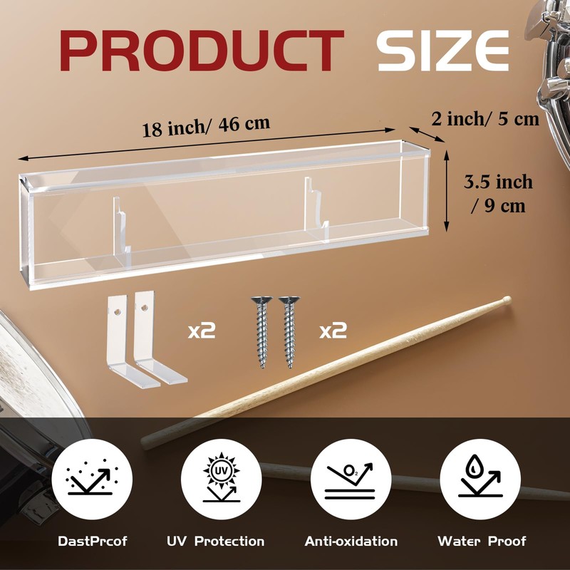 Silipull Drumstick Display Case 18 x 2 x 3.5'' Double