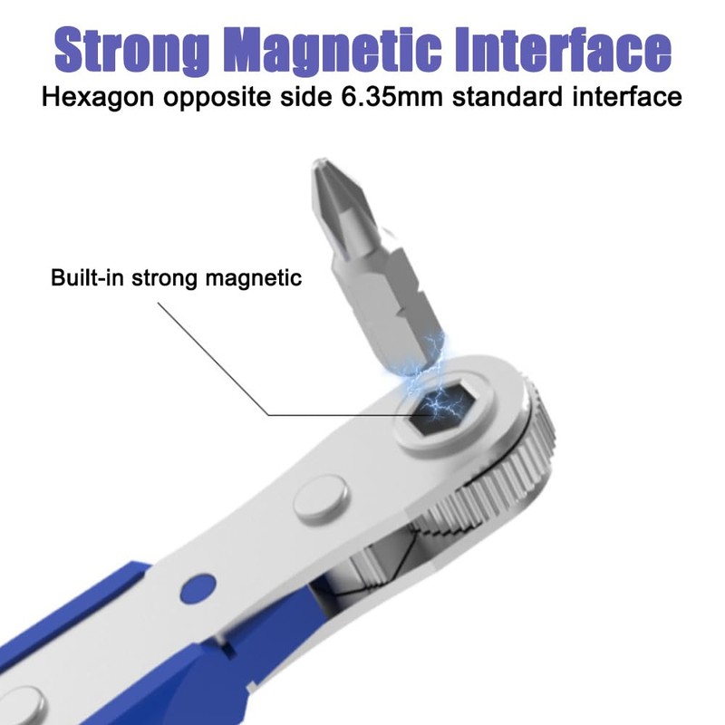Right Angle Magnetic Screwdriver, Mini Ratchet Wrench with 20 Screwdriver