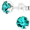 EYS JEWELRY Round Cubic Zirconia Women's Earrings 925 Silver Crystal