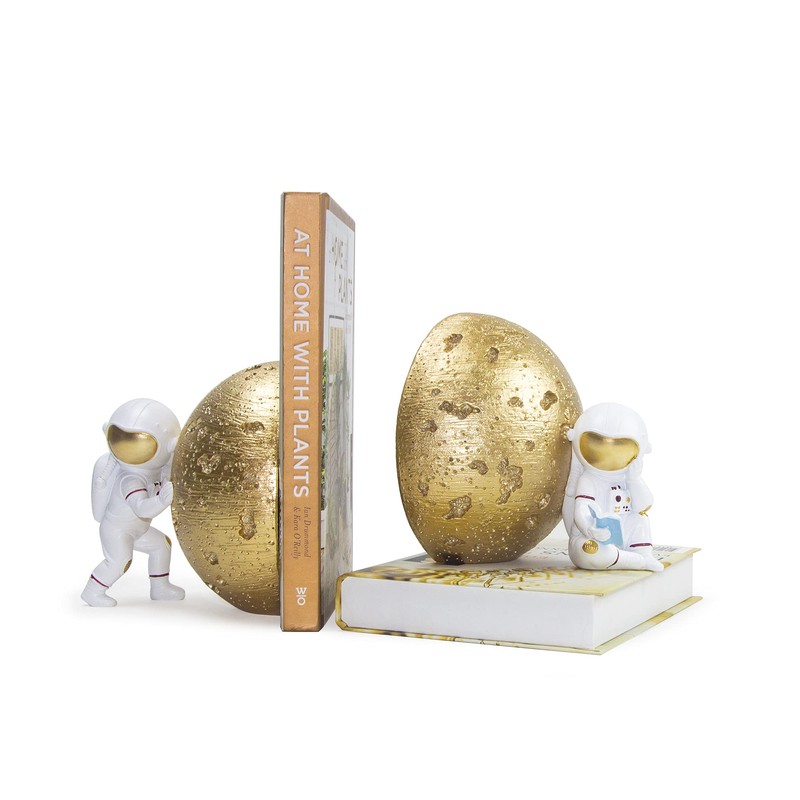 Banllis Heavy Duty Astronaut Bookends, Space-Themed Book Ends for Kids