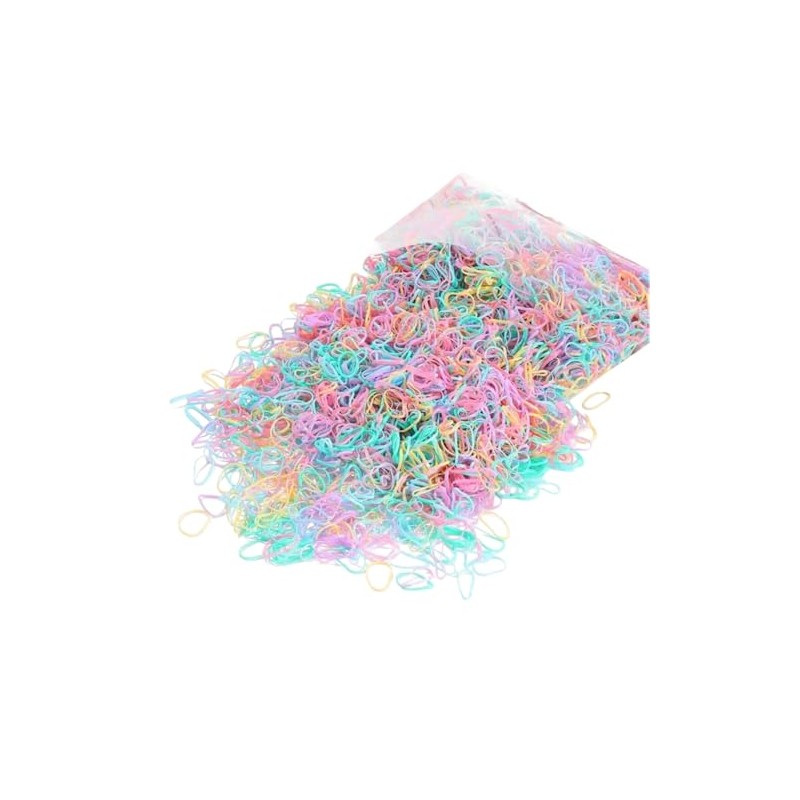 Mini Hair Elastics, 1000 Pack, Multicolor Rubber Bands for Braids