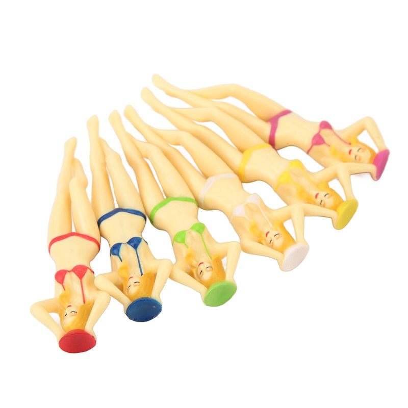 6PCS Funny Golf Tees Plastic Lady Bikini Girl Golf Tees