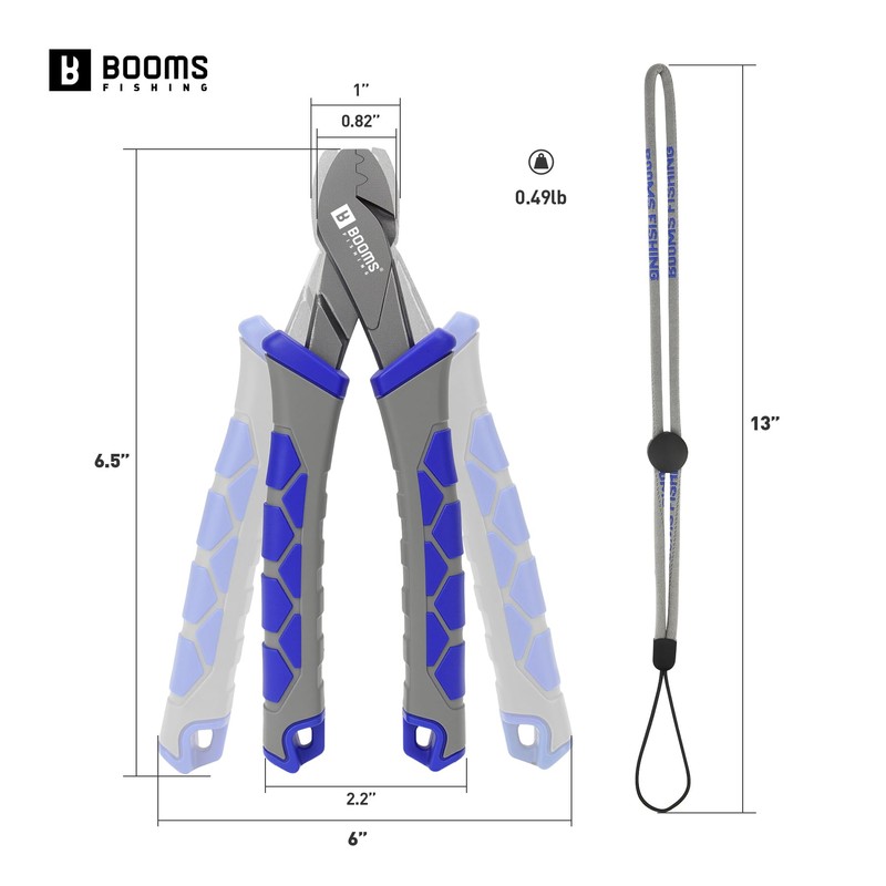 Booms Fishing Crimping Pliers Tool: 6.5in Crimper for Single Barrel