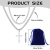ARWIG 2 Pcs Men's Necklaces, Cross Necklace Silver Chain Necklace