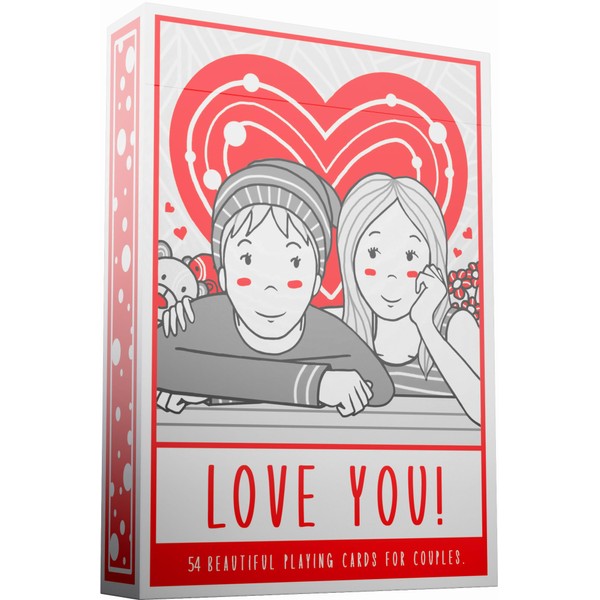 Love You Playing Cards, Red & Medieval Black Playing Cards