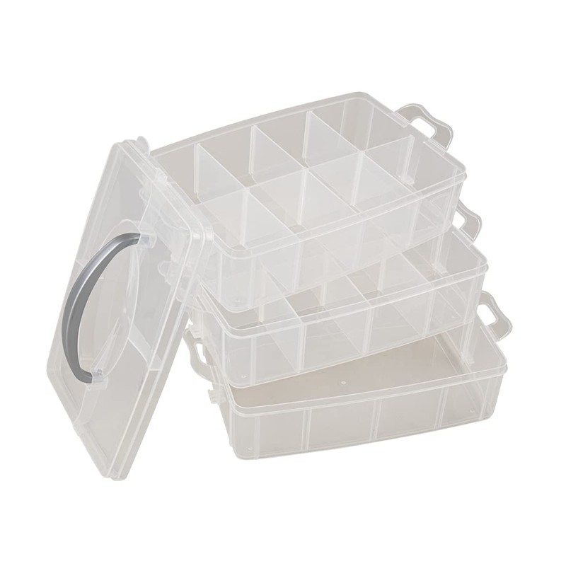 Rayher 39320000 sorting / storage box, with handle, 3 levels