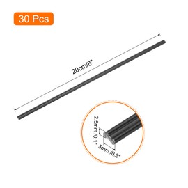 sourcing map 30pcs 8 Inch Plastic Welding Rods ABS Welding Strips Welder Rods for Plastic Welder, Car Bumper, Kayak Repair, Black
