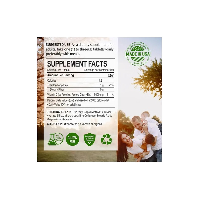 Vitamina Nanowell Acerola 1000mg 180 Tabletas