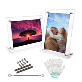 LIDCOM Acrylic Photo Frame, Acrylic Picture Frame, Stand, Wall Hanging, Acrylic Picture Frame, Double-Sided Transparent Tabletop Display Picture, Poster, Picture Frame, Picture, Award Certificate, Anniversary, Acrylic Photo Frame (5.8 x 8.3 inches (148 x