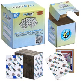 50 Pack Trading Card Shipping Protector by Hobby Armor, 3.5" x 4.5" with Rounded Corners, Vibrant Multi-Color Card Protector to Guard Cards from Dings, Premium Lightweight Cardboard Shipping Supplies