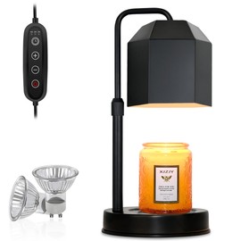 Candle Warmer Lamp with Timer,Electric Candle warmer,Adjustable Height Dimmable Candle Warmer Lamp,Flameless Scented Candle Warmer,Compatible with Various Candles,Candle warmer for Home Decor,Black