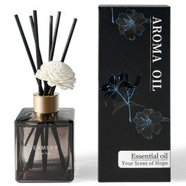 LEAMERR Reed Diffuser Set, 6.1 oz (180 ml) Blue Sea Scented Diffuser with Sticks Long-Lasting Home Fragrance Reed Diffuser for Home Room Office Bathroom Shelf Decor