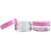 (Quantity: 20 Pieces) Beauticom 10G/10ML Clear Round Jars with Pink