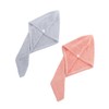 SHOWERORO Hair Turban Towel Wrap 2pcs Absorbent Coral Fleece Dry