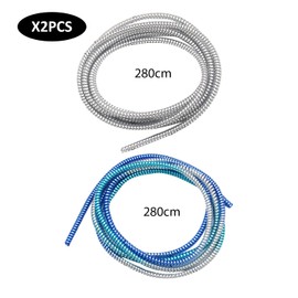 2 Pieces Of 2.8m Data Cable Protective Sleeves, Data Cable Protection Ropes, Data Cable Sleeves To Prevent Pets From Biting, Suitable For Protecting Data Cables (Bright Silver, Gradient Blue)