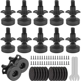 12 Piezas Niveladores de Muebles Resistentes, Patas de herreria para Muebles Negras Ajustable de 19-45mm, con Inserto, Soporte de 1800 kg, para Sofá, 