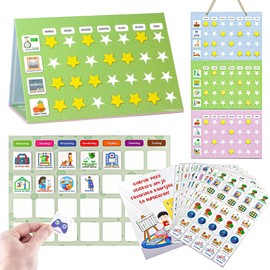 Smarfer - Visual Schedule for Kids Home Bundle: Daily Calendar and Weekly Progress Chart
