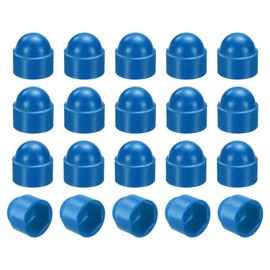 sourcing map 20Pcs Hex Nut Cover, M10x17x20.5mm Plastic Dome Nut Protection Cap Hex Screws Bolt Covers for Indoor Outdoor Furniture Automotive Bolts Decoration, Blue