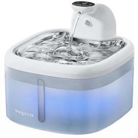 Woqucute Wireless Cat Water Fountain, 3.5L/118oz Battery Operated Cat Fountain with Stainless Steel Lid, Automatic Cat Water Dispenser with Quiet Pump, Pet Drinking Fountain for Cats, Dogs