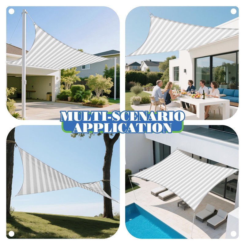 ECOOPTS 13'x16' HDPE Sun Shade Sail Rectangle Canopy Shades for