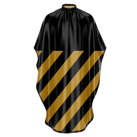 Barber Flow Pro Out Gold Satin Cutting Cape | Adjustable Elastic Neckband Closure | Large King Size