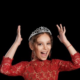 FOMIYES Silver Tiara Princess Tiara Rhinestones Bridal Crowns Tiara Jewelry Headpieces Bridal Hair Loop Bridal Rhinestone Hairband Hair Ribbons Hair Ties Bride Hair Loop Prom Headband Miss