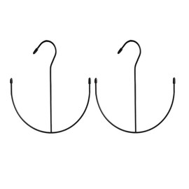 zaoalife 2PCS Semicircle Belt Hanger,Multifunctional Tie Organizer Belt Storage Hook Scarf Ring Hanger Non Slip Tie Hanger(Black)