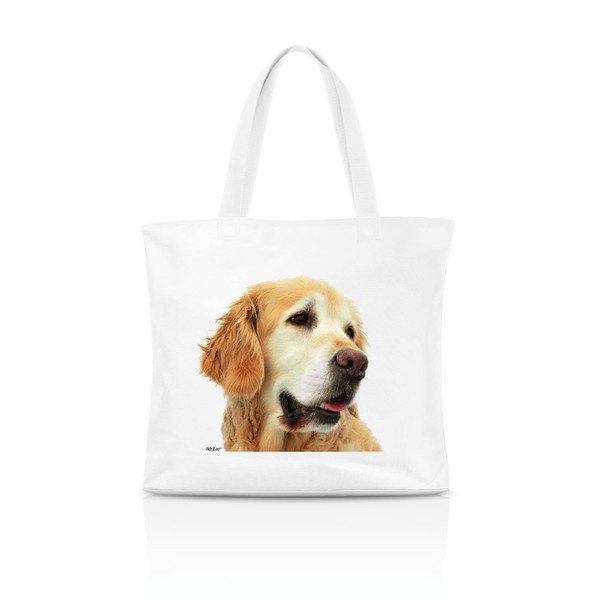 AdriLeo Golden Retriever Shopping Bag, White with photographic print
