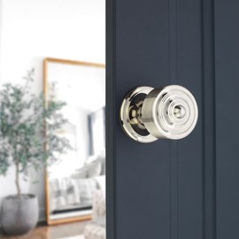 Infinity Decor Pair of Reeded Design Polished Nickel Mortice Door Pull Handles Knobs 55mm - for Interior and Exterior Doors