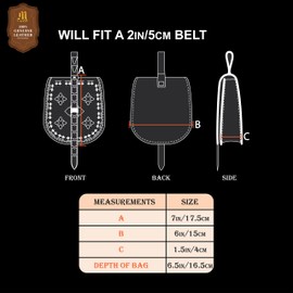 Mythojan Medieval Leather Birka Bag Leather Belt Pouch Viking Birka Bag with Solid Brass Embossed Decoration for Viking Cosplay Reenactment SCA LARP - Brown