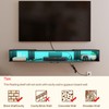 HOOBRO Floating TV Stand with LED Light Power Outlet for