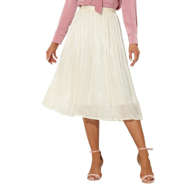 Allegra K High Elastic Waist Skirt for Women A-Line Swing