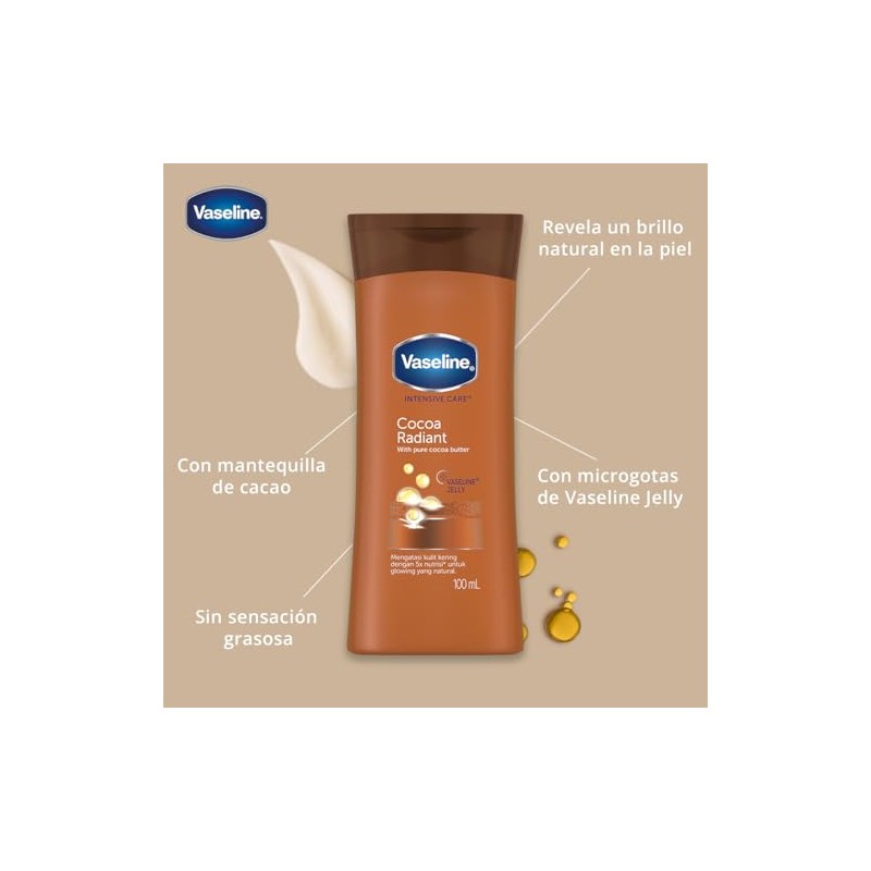 VASELINE Crema Corporal, Piel Con Aspecto Saludable y Radiante, 100