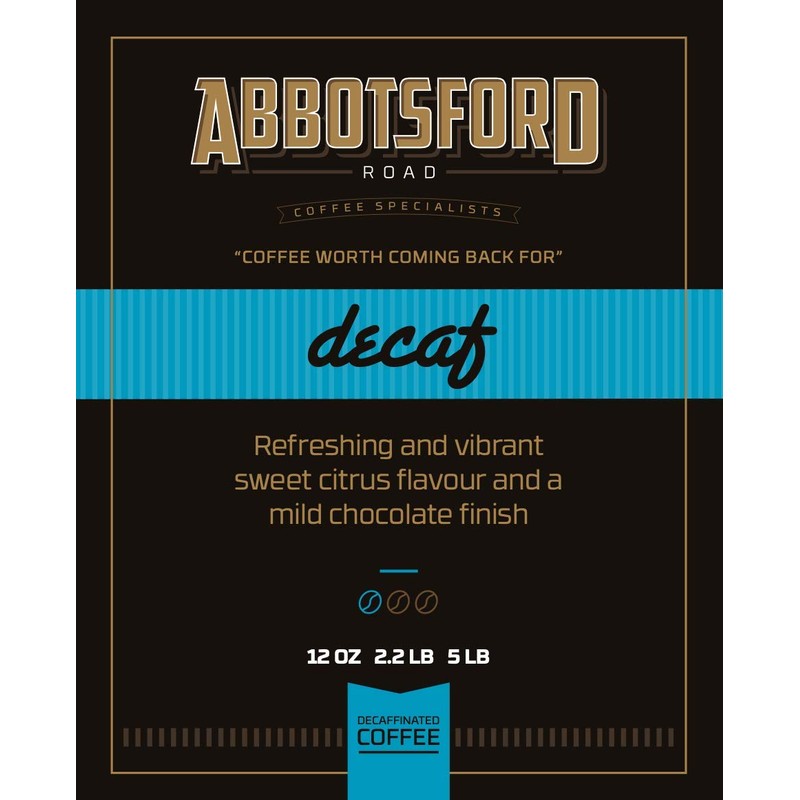 Abbotsford Road Medium Light Roast Decaf Ground Coffee | 12