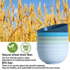 【6 Pcs】Unbreakable Mixing Bowls Unbreakable Salad Bowls, 68 Ounces Microwave and Dishwasher Safe BPA-Free Serving Bowls for Cereal,Salad,Soup,Ramen,Noodle,Oatmeal,Snack Apply to Kitchen,Freezer