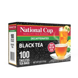 National Cup Decaf Tea Tagless Black Tea Blend, Tea Bags, 100 Ct, Pack of 2