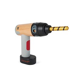 Janod - Brico'Kids Wooden Drill - with 2 Magnetic Tools, Screwdriver and Drill - Mechanical Drilling Type Selection System - Imitation Diy Wood Toy - Fsc Certified - from 3 Years Old, J06474