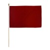 Burgundy Solid Color 12x18in Stick Flag - 1 dozen pack