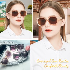 OCCI CHIARI 4.0 Sunglasses Readers for Women Big Reading Sunglasses with magnification Outdoor UV400(1.0 1.5 2.0 2.5 3.0 3.5 4.0)