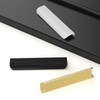 LONTAN Pack of 4 Hidden Cabinet Handles, Black, 160 mm,