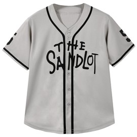 Youth Baseball Jersey #5 Stitched The Sandlot Michael Squints Movie Kids Baseball Jersey Gift for Kids XS-XL Grey (Large)