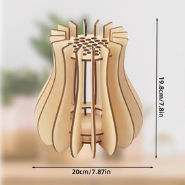 BOXOB Holzpuzzle-Blumenvase, Kreativer Präsentationsständer für Rosen Sonnenblumen Narzissen Lotusblumen Tulpen und Blumensträuße Bauset für Blumenliebhaber (Stil B, Holzfarbe)