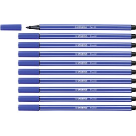 Premium Fibre-Tip Pen - STABILO Pen 68 - Pack of 10 - Ultramarine
