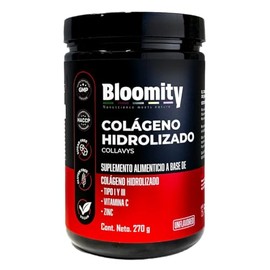 Bloomity Collavys Colágeno Hidrolizado en Polvo, Tipos I y III, 270g, con Vitamina C, Zinc y Ácido Hialurónico, Sin Sabor, Para Piel, Cabello, Uñas y Articulaciones