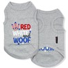 Parisian Pet 4th of July Dog T-Shirt - Embroidered Red
