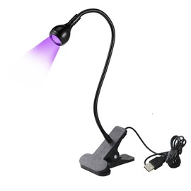 Secador de uñas USB UV LED para uñas de gel, lámpara UV de cuello de cisne para gel x puntas de uñas y flash, abrazadera portátil ultravioleta lámpara de secado de pegamento para teléfono, lámpara de secado de uñas para arte de uñas, color negro