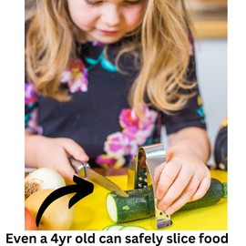 SAFEGRATE Grater Guard for Cutting Vegetables/Grating with Mandoline Slicer, Stainless Steel Protector for Food, Dishwasher Safe Finger Guard